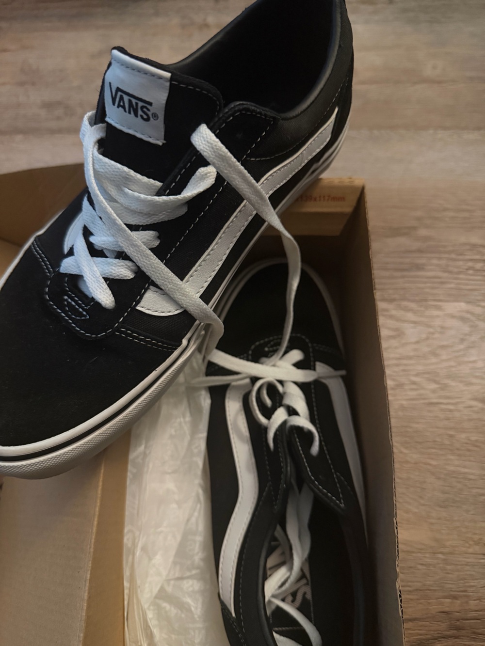 Vans Black and White Old Skool Low-Top Sneakers - Picture 2 of 3